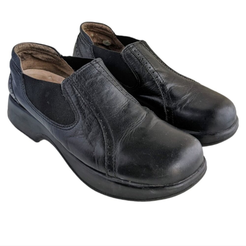 Dromedaris Leather Slip On Comfort Shoes, Falcon Black Women's Sz 10.5-11, EU 41